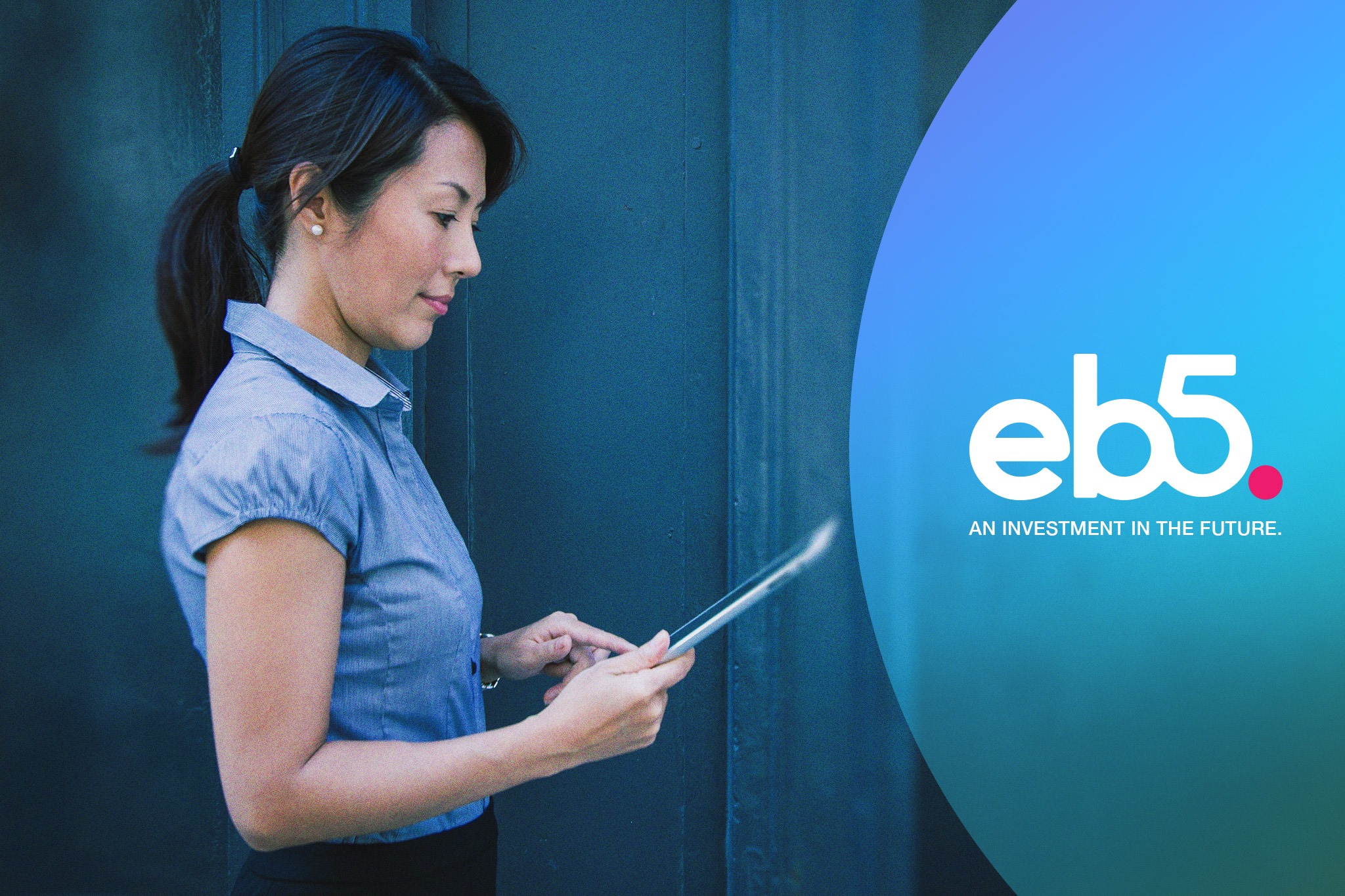 An investor reviewing EB-5 information